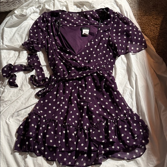 B Darlin Deep Purple Dress with Belt Sash - Picture 1 of 3